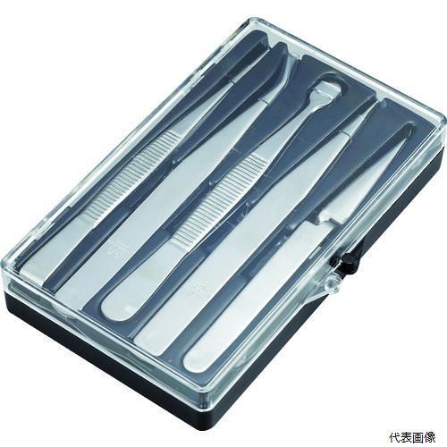 トラスコ TSP-91 TRUSCO ステンレス製ピンセット 5本組セット