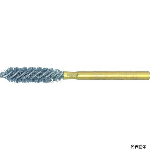 【特長】 ●シャンク取り付け式なので交換が容易です。 ●逆回転での使用不可です。 【用途】 ●各種金属製品などの内径研磨、バリ取り、黒皮落とし。 ●使用工具：電気ドリル・ボール盤。 【仕様】 ●線径(mm)：0.55 ●全長(mm)：100 ●外径(mm)：32 ●ブラシ部長さ(mm)：40 ●軸径(mm)：6 ●毛材：砥粒入ナイロン＃320 ●適合内径(mm)：32 ●最高使用回転数(rpm)：1500 ●毛丈(mm)：13.75 ●ブラシ長(mm)：40 【材質／仕上】 ●軸：真鍮 ●毛材：砥粒入りナイロン 【注意】 ●エアーツールは使用不可です。 【入数】 ●1本 他のサイズはこちら 在庫のない商品は検索に表示されない場合がございます