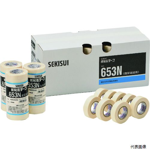 【特長】 ●薄い和紙基材を使用しているため、すき間からの塗料の侵入が無く、塗装面の仕上がりがきれいです。 ●テープの伸び縮みが少なく、まっすぐにテープを貼付できるので、きれいな直線を出すことが可能です。 ●粘着剤は耐溶剤性も持ち合わせいるため、油性・水性を問わず、様々な塗料にご使用いただけます。 【用途】 ●建築塗装用。 【仕様】 ●色：白 ●幅(mm)：12 ●長さ(m)：18 ●厚さ(mm)：0.1 ●粘着力(N/10mm)：1.9 ●引張強度(N/10mm)：40 ●最大テープ外径(mm)：58 ●基材：和紙 【材質／仕上】 ●基材：白色和紙 ●粘着剤：ゴム系粘着剤 【注意】 ●この製品は、塗装用の養生テープです。 ●段ボール封かん、荷造り用など本用途以外には使用しないでください。 ●人体に(皮膚)に直接貼らないでください。 ●電気絶縁用には使用しないでください。 ●貼る面のほこり・油分・水分等をよく拭き取ってください。 【入数】 ●1PK/10巻 他のサイズはこちら 在庫のない商品は検索に表示されない場合がございます