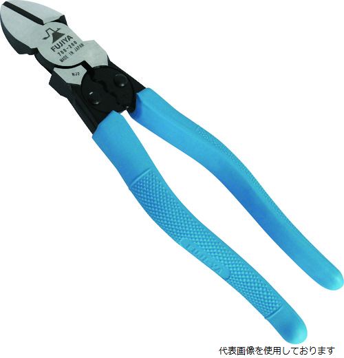 フジ矢 700-200 ハイパワーニッパ エラストマー樹脂グリップ 圧着機能付 200mm