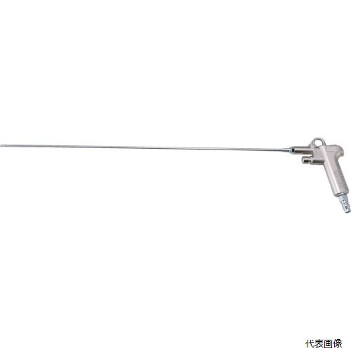 【特長】 ●ワンタッチでエアホースの取り付け可能なプラグ付です。 【用途】 ●一般ダスト作業に。 【仕様】 ●ノズル長(mm)：500 ●ノズル口径(mm)：2 ●ノズル取付口：G1/8 ●エア取付口：1/4プラグ ●全長(mm)：585 ●使用流体：圧縮空気 ●最高使用圧力：1MPa ●使用温度範囲：-5〜50℃ 【材質／仕上】 ●本体：アルミニウム 【入数】 ●1個 他のサイズはこちら 在庫のない商品は検索に表示されない場合がございます　