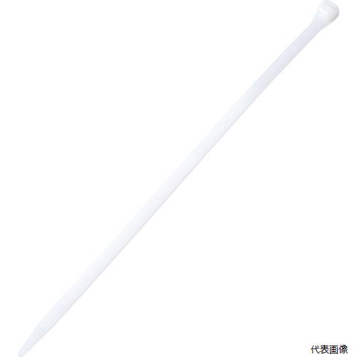 【特長】 ●幅広く使用できる汎用性の高い標準タイプの結束バンドです ●柔軟性に優れており電線にぴったりとフィットし、横ズレを防ぎます。 ●独特のネック形状により強度と耐久性がアップしました。 ●先端の曲がったカーブチップデザインにより素早く目通しができます。 ●全体が丸く滑らかに成形されているため、作業時に手を傷めることはなく、電線の被覆を傷つけません。 【用途】 ●電線、ケーブルの固定、結束に。 【仕様】 ●色：ナチュラル ●幅(mm)：12.7 ●長さ(mm)：564 ●厚さ(mm)：1.9 ●最大結束径(mm)：152 ●引張強度(N)：1112 ●最小結束径(mm)：12.7 ●使用温度範囲(℃)：-60〜85 ●屋内用 ●使用温度範囲：-60〜85℃ ●CSA規格品 ●UL94V-2 ●RoHS対応 【材質／仕上】 ●ナイロン6.6 【入数】 ●1袋/25本 他のサイズはこちら 在庫のない商品は検索に表示されない場合がございます