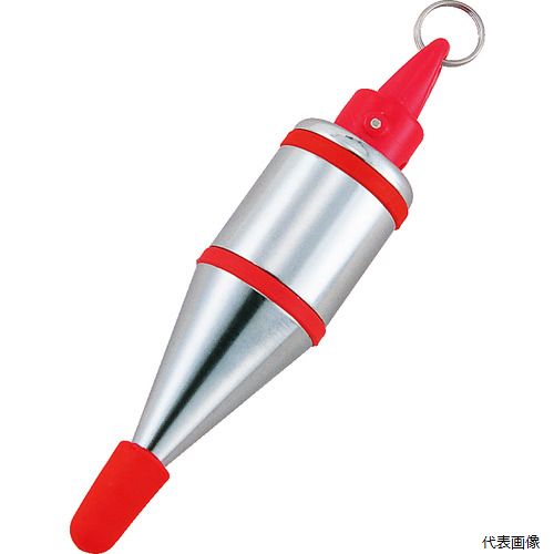 【特長】 ●本体の揺れが素早く止まる自動静止構造です。(800g、1000gは対象外です。) ●測定物を傷付けないよう外周にゴムリングを配置しています。 ●剣先保護のキャップ付です。 【用途】 ●パーフェクトキャッチ用下げ振り。 ●色：銀/赤 ●直径(mm)：33 ●全長(mm)：153 ●縦(mm)：153 ●自動静止構造：有り ●下げ振り重量(g)：400 【入数】 ●1個 他のサイズはこちら 在庫のない商品は検索に表示されない場合がございます　