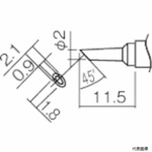 白光 T12-BCM2 こて先 2BC型 溝付 はんだめっき 1mm