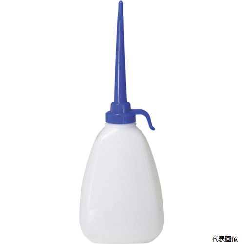 【特長】 ●柔らかな肉厚ビンで、復元性に優れています。 【用途】 ●注油作業に。 ●容量(ml)：350 ●直径(mm)：84 ●幅(mm)：84 ●奥行(mm)：74 ●高さ(mm)：236 ●ノズル長(mm)：120 ●色：ブルー ●角型 【材質／仕上】 ●ポリエチレン（PE） 【注意】 ●長期間、日光のあたる場所に保管しないでください。 【入数】 ●1個 他のサイズはこちら 在庫のない商品は検索に表示されない場合がございます　