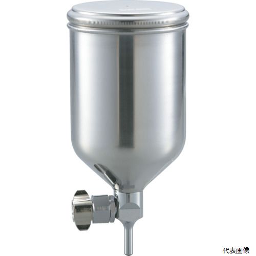 【特長】 ●カップ底部脚付のため、倒れにくくなっています。 ●フリーアングルなので、カップの蝶ナットを緩めることなく角度を自由に変えられます。 【用途】 ●適用流体：水系塗料からあらゆる塗料。 【仕様】 ●適合スプレーガン：TSG-508G-11・14、GSG-13 ●容量(L)：0.4 ●取付ねじ：G1/4 ●脚付 【材質／仕上】 ●ステンレス（SUS304） 【入数】 ●1個 他のサイズはこちら 在庫のない商品は検索に表示されない場合がございます　