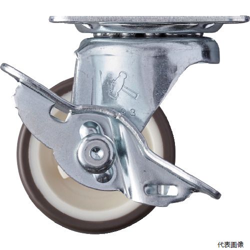 ハンマーキャスター 415G-UR50 ハンマー プレート式 自在 キャスター 46X35 ストッパー付 ウレタン車(熱可塑性) 50mm 軽荷重