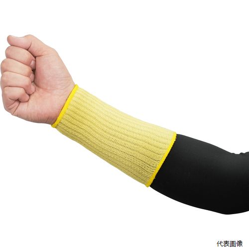 【特長】 ●紡績糸で作られた良好な風合いを持つ腕カバーです。 ●手首を保護する耐切創性腕カバーです。 【用途】 ●ガラス・ステンレス加工作業。 ●プレス型抜作業。 【仕様】 ●色：イエロー ●サイズ：フリー ●耐切創レベル：4/C ●幅(cm)：8 ●長さ(cm)：17 ●7ゲージ編 ●EN3882016規格：144XC ●7ゲージ編 ●EN388：2016規格：ENISO耐切創レベルC 【材質／仕上】 ●ケブラー［［R下］］（アラミド繊維）紡績糸 【入数】 ●1双 他のサイズはこちら 在庫のない商品は検索に表示されない場合がございます　