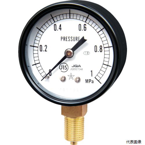 右下精器製造 G211-111-M-1MP 右下 一般圧力計(A枠立型・φ60) 圧力レンジ0〜1.00MPa