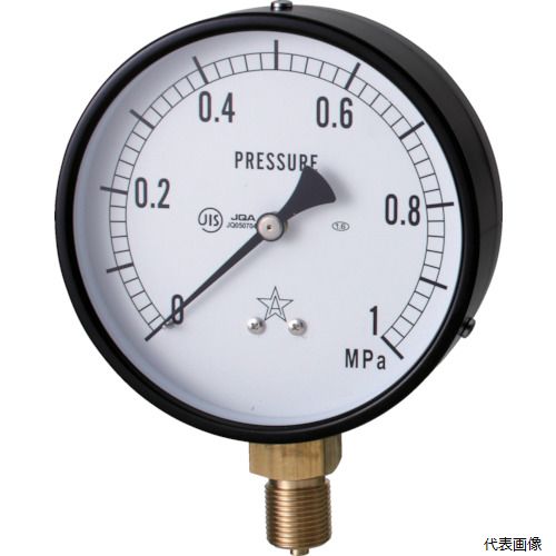 右下精器製造 G311-211-M-0.4MP 右下 一般圧力計(A枠立型・φ75) 圧力レンジ0〜0.40MPa