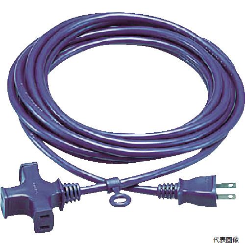 【特長】 ●電線にVCTF2.0mm［［の2乗］］×2芯を採用していますので、最大合計1500Wまで使用可能です。 ●JISC3306電線を使用しています。 ●トラッキング防止のため、プラグには中駒（メラミンフェノール樹脂）を使用しています。 ●延長コードセット法認可適合品です。 【仕様】 ●電線仕様長さ(m)：10 ●電線仕様太さ(［［MM2］］)：2.0 ●電線仕様芯数(C)：2 ●コンセント仕様定格：2P・15A・125V ●コンセント仕様形状：［［二相2］］ ●コンセント仕様個数：3 ●電線種：VCTF ●色：バイオレット 【材質／仕上】 ●塩化ビニール樹脂 【注意】 ●提供不可：chemSHERPA、SDS、ミルシート 【入数】 ●1本 他のサイズはこちら 在庫のない商品は検索に表示されない場合がございます　