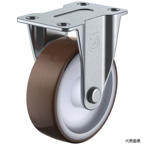 【特長】 ●走行性、耐荷重性を備えた標準的な小型キャスターです。 【用途】 ●台車や家具、什器に。 【仕様】 ●許容荷重(daN)：70 ●許容荷重(kgf)：71.4 ●車輪径D(mm)：75 ●車輪幅(mm)：26 ●取付高H(mm)：93 ●取付座A(mm)：70 ●取付座B(mm)：47 ●取付ピッチX(mm)：55 ●取付ピッチY(mm)：28 ●取付穴径P(mm)：8.8 ●タイプ：固定式 ●許容荷重(N)：700 ●固定式 【材質／仕上】 ●金具：スチール ●金具表面処理：三価ユニクロ仕上げ ●車輪：ナイロンホイール、ウレタン 【入数】 ●1個 他のサイズはこちら 在庫のない商品は検索に表示されない場合がございます