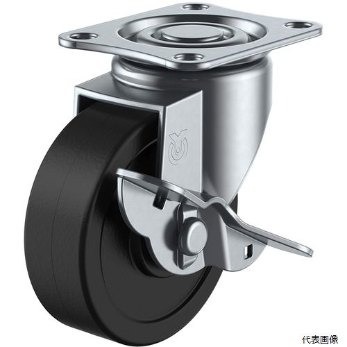 【特長】 ●走行性、耐荷重性を備えた標準的な小型キャスターです。 ●耐摩耗性に優れています。 ●始動抵抗が軽いです。 【用途】 ●台車や家具、什器に。 【仕様】 ●許容荷重(daN)：50 ●許容荷重(kgf)：51 ●車輪径D(mm)：50 ●車輪幅(mm)：28 ●取付高H(mm)：70 ●取付座A(mm)：70 ●取付座B(mm)：58 ●取付ピッチX(mm)：55 ●取付ピッチY(mm)：42 ●取付穴径P(mm)：8.8 ●タイプ：自在式(ストッパー付) ●許容荷重(N)：500 ●プレート式 ●ダブルベアリング入 ●自在式(ストッパー付) 【材質／仕上】 ●金具：スチール ●金具表面処理：三価ユニクロ仕上げ ●車輪：ゴム 【入数】 ●1個 他のサイズはこちら 在庫のない商品は検索に表示されない場合がございます