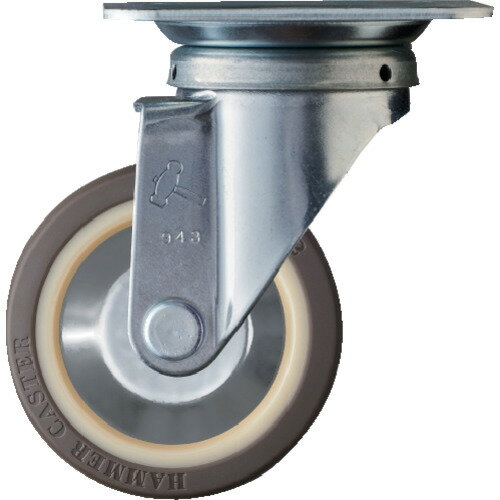 ハンマーキャスター 400S-UB100 ハンマー 旋回式ウレタン車輪(ナイロンホイール・ラジアルボールベアリング)100mm