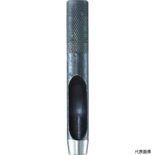 【特長】 ●刃先を薄く製作しておりますので良く切れます。 ●抜きカスが出やすい形状です。 ●特殊焼き入れ処理により、切れ味とコストを高次元で両立させました。 ●打刻しておりますので寸法の確認が容易です。 ●表面処理は黒染め（パーカー仕上）を施しています。 【用途】 ●ベルト、皮、ビニール、ゴム、紙、布などへの穴あけ。 【仕様】 ●穴径(mm)：18 ●全長(mm)：100 ●外径(mm)：22 ●黒染め(パーカー仕上げ) ●ポンチ表面処理：パーカー仕上げ(黒染め) 【材質／仕上】 ●炭素鋼 【注意】 ●金属の穴あけには使用できません。 ●抜く物の材質や厚さにより多少寸法誤差が出ます。 ●提供不可：chemSHERPA、SDS、ミルシート 【入数】 ●1本 他のサイズはこちら 在庫のない商品は検索に表示されない場合がございます　