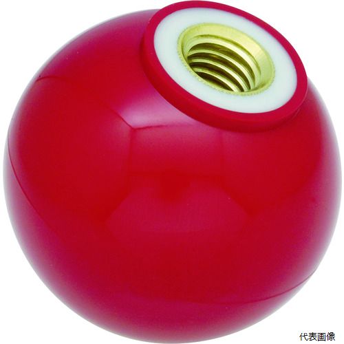 トラスコ P-TPC20-5R TRUSCO 樹脂製握り玉 芯金付 赤 Φ20×M5mm