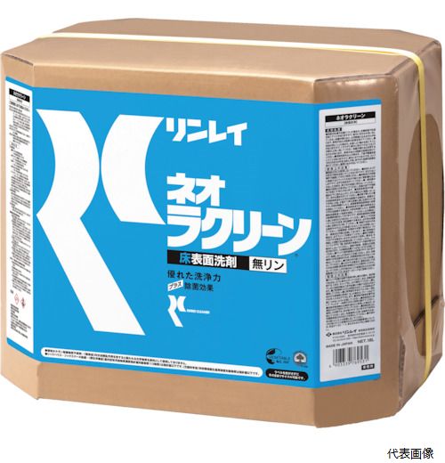 【特長】 ●床用万能洗剤です。 ●洗浄力が優れ、洗浄効果を長く持続します。 ●希釈倍率が高いため経済的です。 ●洗浄と同時に除菌効果もあります。 【仕様】 ●容量(L)：18 ●希釈倍率：80倍 ●容量(kg)：19.6 ●容量(g)：19.6 ●28800m2／1缶 ●法人（会社・企業）様限定 【個人宅配送不可商品】 ●送料：1缶（箱）700円、2缶（箱）500円×2＝1000円、3缶（箱）400円×3＝1200円、4缶（箱）以上元払い※プラネット入れも同条件 ●床用表面洗剤 ●旧品（ペール缶タイプ、品番：769435）と容量、内用液の変更は無し ●旧品（ペール缶タイプ、品番：769435）は在庫が無くなり次第廃番、順次切替 【用途】 ●化学床などの表面洗浄に。 【材質／仕上】 ●主成分：水、エチレングリコール 【注意】 ●用途以外の使用はしないで下さい。 ●他のワックス類や洗剤類などとの混合や混合使用は絶対に行わないでください。 ●性能の低下などを起こす恐れがあります。 ●廃棄する場合は、内容を明確にした上、産業廃棄物処理業者に委託してください。 ●凍結する恐れのある場所や40℃以上の高温になるところには保管しないでください。 【入数】 ●1箱 他のサイズはこちら 在庫のない商品は検索に表示されない場合がございます　