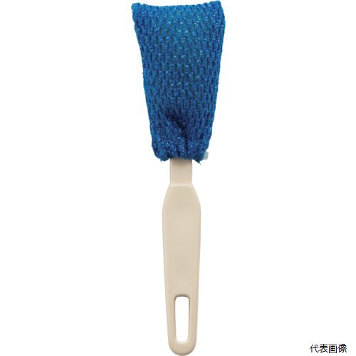【特長】 ●ポリエステル繊維を特殊織りしたものでキズを付けずに汚れを素早く落とします。 ●使用後もフック付きなので衛生管理できます。 【用途】 ●スポンジやブラシの届かない狭い隙間、機械の洗浄等 ●色：青 ●縦(mm)：190 ●横(mm)：55 ●厚さ(mm)：35 ●HACCP対応 ●約190×55×35mm・約25g 【材質／仕上】 ●ポリエステル ●ポリプロピレン ●ウレタンスポンジ 【入数】 ●1個 他のサイズはこちら 在庫のない商品は検索に表示されない場合がございます　