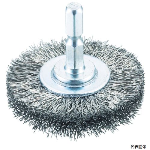 トラスコ TB-6223-60 TRUSCO 軸付ホイールブラシ φ50X軸6.35 ステンレス線0.3