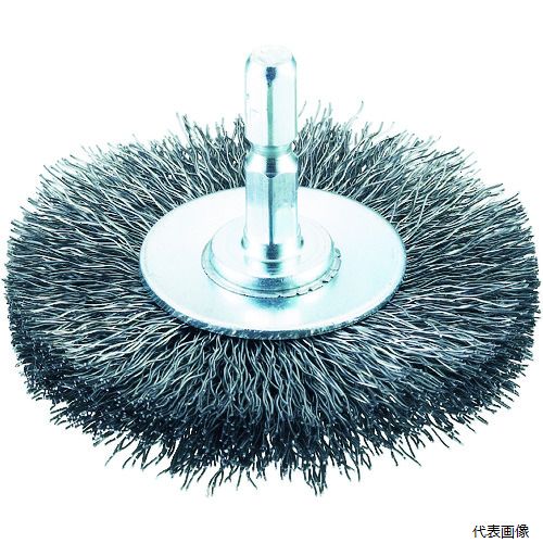 トラスコ TB-6232-60 TRUSCO 軸付ホイールブラシ φ65X軸6.35 鋼線0.3