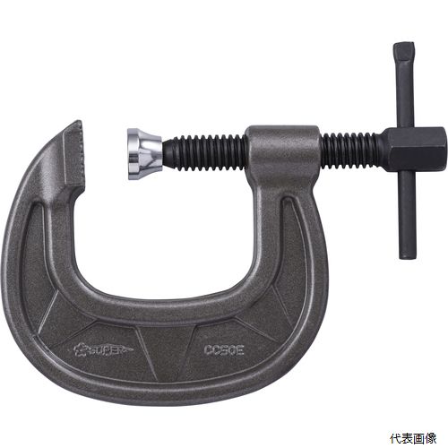 スーパーツール CC50E スーパー シャコ万力(C型)強力ワイドタイプ 50mm メタリックグレー焼付塗装(4.0)