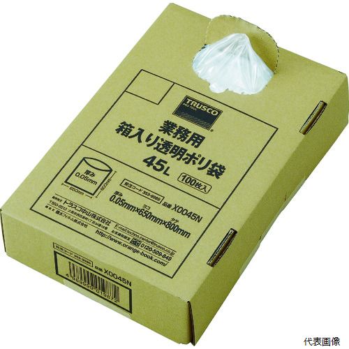 トラスコ X0045N TRUSCO まとめ買い 業務用ポリ袋 透明・箱入り 0.05X45L (100枚入)