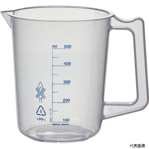 トラスコ HPB-500 TRUSCO ポリプロピレン青目盛ビーカー 500ml(取手付)