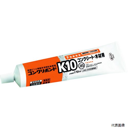 【特長】 ●下地木工事に最適です。 ●JISF☆☆☆☆規格品です。 ●日本接着剤工業会JAIA4VOC基準適合品です。 ●初期接着力に優れ、軽量物の接着なら仮止め不要です。 【用途】 ●コンクリート・モルタル・木レンガの接着。 ●木レンガ・幅木・間柱・胴縁をコンクリート下地へ接着（下地木工事）。 【仕様】 ●色：灰色 ●容量(kg)：0.17 ●硬化時間：(20℃)：2時間(木レンガ) ●溶剤型 ●チューブタイプ 【材質／仕上】 ●主成分：酢酸ビニール樹脂系溶剤形 【入数】 ●1個 他のサイズはこちら 在庫のない商品は検索に表示されない場合がございます