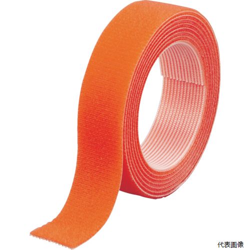 【特長】 ●片面にプラスチックフック・片面に織物ループの付いた両面タイプのマジックテープ［［R下］］です。 ●プラスチックフックのため、強い係合力で結束に利用できます。 ●必要に応じた長さでカットできます。 【用途】 ●コード・ホースなどの簡易仮止め。 ●色：オレンジ ●幅(mm)：20 ●長さ(m)：1.5 ●厚さ(mm)：2 ●両面タイプ ●引張せん断強度：30.4N/［［CM2］］ 【材質／仕上】 ●フック面：ポリプロピレン（PP） ●ループ面：ナイロン 【注意】 ●80℃以上の高温・日光に長時間当てたままの状態で放置しないでください。 ●途中継ぎ目が入ることがあります。ご了承ください。(使用上問題ありません) 【入数】 ●1巻 他のサイズはこちら 在庫のない商品は検索に表示されない場合がございます　