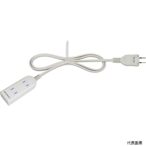 【特長】 ●トラッキング防止機能付きの3個口のタップです。 ●角度を変えられるフリープラグを採用しています。 【仕様】 ●電線仕様長さ(m)：1 ●電線仕様太さ(［［MM2］］)：1.8 ●電線仕様芯数(C)：2 ●コンセント仕様定格：2P・15A・125V ●コンセント仕様形状：［［二相2］］ ●コンセント仕様個数：3 ●電線種：VFF-W ●色：白 ●1M 【入数】 ●1本 他のサイズはこちら 在庫のない商品は検索に表示されない場合がございます　