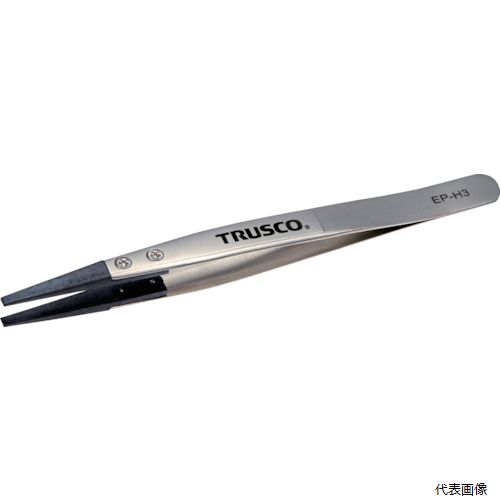 【特長】 ●チップ交換型のピンセットです。 ●ESD対策仕様商品です。 【用途】 ●静電気の帯電にデリケートな電子機器や電子部品を扱う現場に最適なピンセット。 【仕様】 ●全長(mm)：130 ●幅(mm)：10 ●先端形状：平型 ●先端幅...