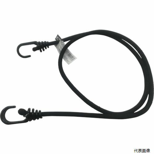 【特長】 ●伸縮性があり、周囲を糸で特殊織しています。 【用途】 ●荷物の仮留め、固定等。 ●色：ブラック ●長さ(m)：1.2 ●標準幅(mm)：8 【材質／仕上】 ●中芯：天然ゴム ●被覆：PP ●金具：スチール 【注意】 ●ゴムの伸長限度：元の長さの1.7倍以内でのご使用をお守り下さい。 【入数】 ●1本 他のサイズはこちら 在庫のない商品は検索に表示されない場合がございます　