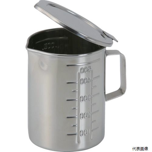 オオモリ OM49-65 フタ付口付ビーカー(丁番タイプ) 1L
