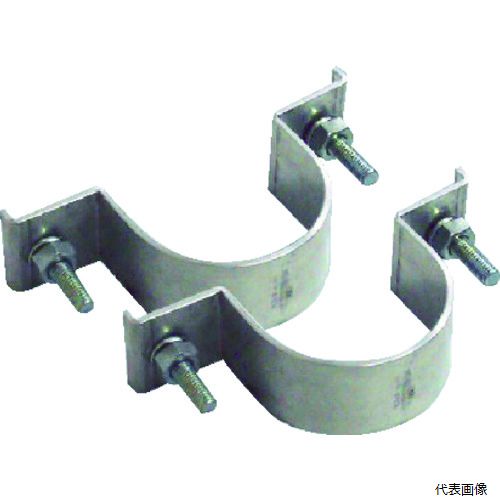 【スタンプラリー】 ユニット 395-52 標識取付バンド平リブ用2ケ組 アルミ 60.5Ф用