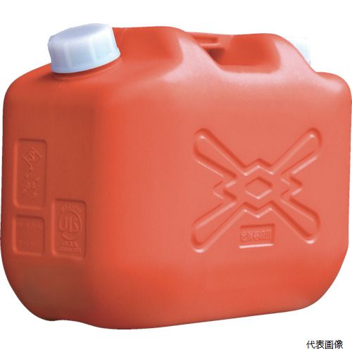 【特長】 ●JIS缶です。 ●灯油の少容量の小分けに便利です。 【用途】 ●灯油専用タンク 【仕様】 ●容量(L)：11 ●色：レッド ●幅(mm)：323 ●奥行(mm)：176 ●高さ(mm)：260 ●口径(mm)：50 ●実用量(L)：11 ●JIS規格品 ●ノズルなし 【材質／仕上】 ●ポリエチレン、ニトリルゴム 【注意】 ●灯油専用缶です。 ●キャップをしっかり締め、漏れの無いことを確認してください。 ●シーズンの持ち越し灯油は、ストーブ本体等に不具合を発生させる要因になりますのでご注意ください。 【入数】 ●1缶 他のサイズはこちら 在庫のない商品は検索に表示されない場合がございます　