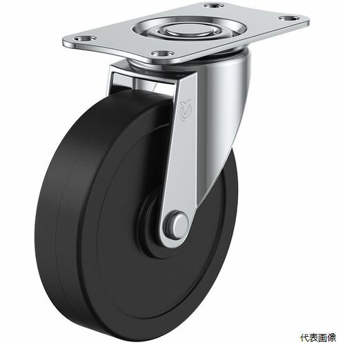 ユーエイ E-65RH プレート式 自在 キャスター ゴム 車輪径65mm Eタイプ E型 取付寸法56×28