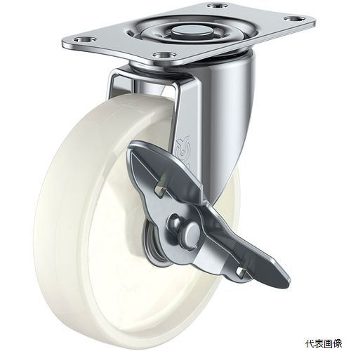 樂天商城 - ユーエイ E-75NS プレート式 自在 キャスター ナイロン 車輪径75mm ストッパー付き Eタイプ E-S型 取付寸法56×28