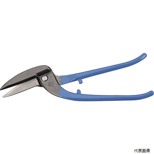 【特長】 ●直線切り専用として安定した直線切りが可能です。 ●グリップはコーティングされており滑りにくいです。 ●刃先の硬度はHRC59程度です。 ●刃先は丁寧に研磨されており切れ味が長持ちします。 【仕様】 ●切断能力(mm)鉄板：1.0 ●切断能力(mm)銅板：1.2 ●切断能力(mm)ステンレス板：0.8 ●全長(mm)：300 ●刃長(mm)：77 ●刃先：ストレート ●タイプ：直刃 【材質／仕上】 ●ステンレス鋼 ●グリップ：塩化ビニール（PVC） 【入数】 ●1丁 他のサイズはこちら 在庫のない商品は検索に表示されない場合がございます　