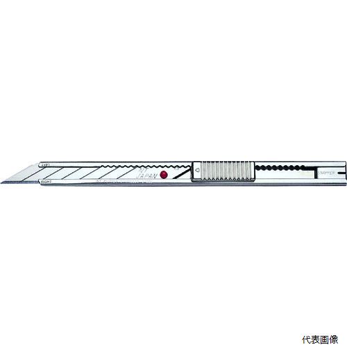 【特長】 ●細かい作業に適した刃先30°です。 ●高級ステンレスホルダーです。 ●左右対称デザインで左利きにも対応できます。 【仕様】 ●全長(mm)：136 ●刃厚(mm)：0.38 ●刃長(mm)：72 ●適合替刃：BAD-21P ●タイプ：オートロック式 ●刃厚：0.38mm 【用途】 ●事務・軽作業からアートワークや切り絵等繊細な切り抜き作業まで。 【材質／仕上】 ●本体：ステンレス鋼 ●刃：合金工具鋼（SKS81） 【入数】 ●1丁 他のサイズはこちら 在庫のない商品は検索に表示されない場合がございます　