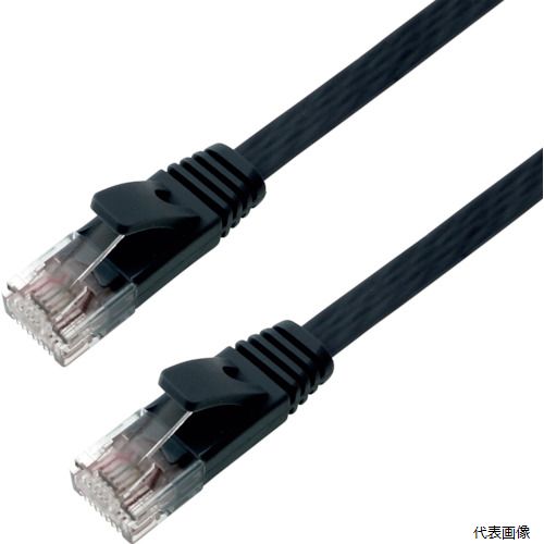 ホーリック LC50-575FB HORIC LANケーブル UTP カテゴリー6A フラット 5m ブラック LC50-575FB