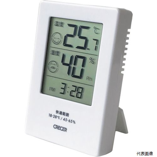 クレセル CR-2600W CRECER デジタル温湿度計 Facy〜フェイシー〜
