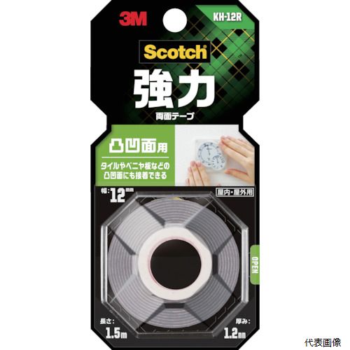 3M KH-12R スコッチ 強力両面テープ 凸凹面用 12mm×1.5m
