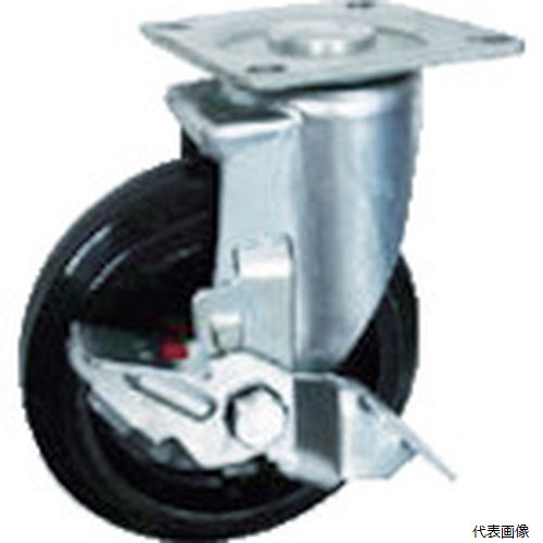 トラスコ THTXJ-150S TRUSCO カゴ車 省音ハイテナー用 自在ストッパー付キャスター φ150ゴム車