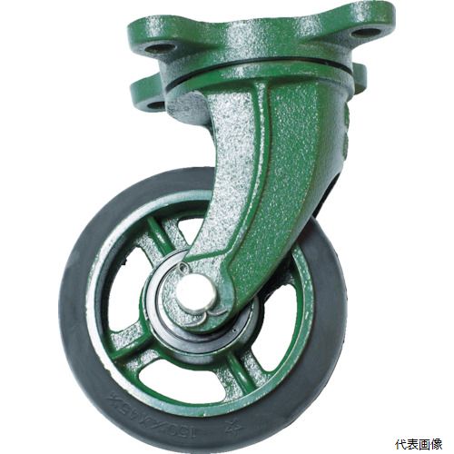 【特長】 ●鋼板製キャスターに比べ過酷な仕様環境にも耐え、堅牢で強靭です。 【仕様】 ●適合機種：OH-2、2L、2S、2LS、2RSS、2SS、2LSS/OH-1LW-6S、6SS/OH-1L2W-6S、6SS/OH-23P、23PS、24PSS、24P、OHN-24PS ●取付穴径P(mm)：13 ●許容荷重(kgf)：150 ●車輪径D(mm)：150 ●取付高H(mm)：210 ●車輪幅(mm)：45 ●車輪材質：ゴム ●キャスター径(mm)：150 ●取付座(mm)：135×135 ●取付ピッチ(mm)：102×102 ●自在式 【材質／仕上】 ●キャスター金具：鋳物 ●車輪：ゴム 【入数】 ●1個 他のサイズはこちら 在庫のない商品は検索に表示されない場合がございます　