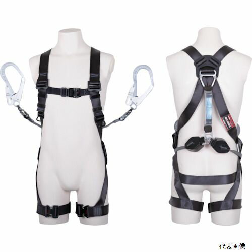 【スタンプラリー】藤井電工 TH504-2CR93SV-OT-DG-BKM-2R23BX TSUYORON 黒影ハーネス ツインランヤード..