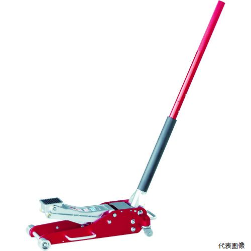 【特長】 ●小型軽量で持ち運びに便利な手動式アルミジャッキです。 ●小型軽量により出張用の使用に便利です。 ●ストローク(mm)：383 ●全長(mm)：697 ●高さ(mm)：86〜469 ●ハンドル長(mm)：1210 ●揚力(kN)：20 ●揚力(t)：2.0 ●揚力kN(t)：20(2.0) ●揚程(mm)：383 ●最大使用荷重(ton)：2 ●最低位(mm)：86 ●最高位(mm)：469 ●フレーム高さ(mm)：155 ●前輪全幅（mm）：285 【入数】 ●1台 他のサイズはこちら 在庫のない商品は検索に表示されない場合がございます　