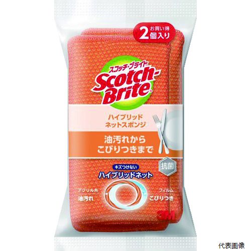 【特長】 ●ハイブリッドネットが油もこびり付きもすっきり落とします。 【用途】 ●食器、調理器具洗い。 ●フッ素加工品、ガラス製品に最適。 【仕様】 ●色：オレンジ ●縦(mm)：135 ●横(mm)：70 ●厚さ(mm)：60 ●1カットサイズ(mm)：70x135x29 ●アクリル糸とポリエステルフィルムを編み合せたハイブリッドネット 【材質／仕上】 ●ウレタンスポンジ ●ネット：アクリル、ポリエステル 【入数】 ●1PK/2個 他のサイズはこちら 在庫のない商品は検索に表示されない場合がございます　
