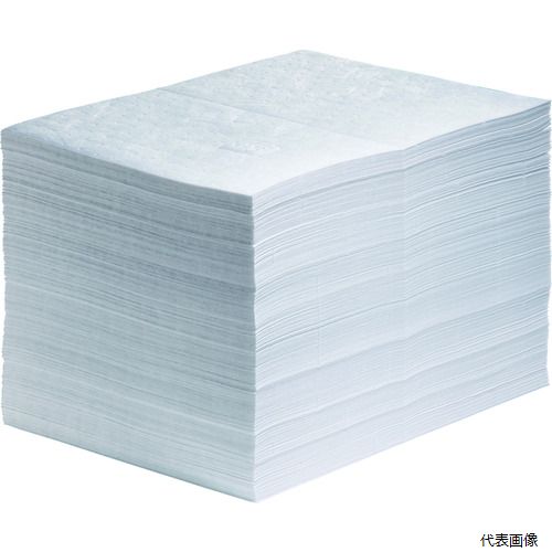 【特長】 ●高い吸収性能のマットは吸収した液体を保持し、マットを持ち上げても垂れ落ちません。 ●ミシン目が入っているので簡単にカットでき、無駄なくお使いいただけます。 【用途】 ●オイル用。 ●油吸収量(L/箱)：83.6 ●縦(mm)：380 ●横(mm)：510 ●厚さ(mm)：1.5 ●油吸収量(L/枚)：0.4 ●200枚入 ●シートタイプ ●ミシン目入り ●ディスペンサーボックス入り(MAT454、MAT403Aのみ) 【材質／仕上】 ●ポリプロピレン（PP） 【入数】 ●1箱/200枚 他のサイズはこちら 在庫のない商品は検索に表示されない場合がございます　