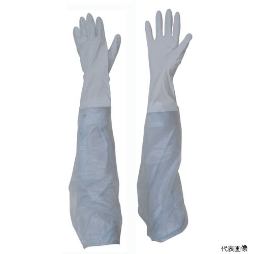 東和コーポレーション 767-L トワロン 腕カバー付手袋 ビニスター腕カバー付うす手 L