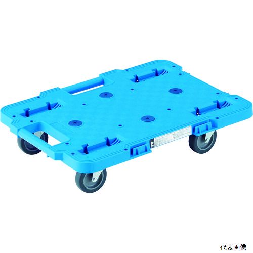 【スタンプラリー】 トラスコ MPB-500J-B TRUSCO 樹脂製平台車 ルートバン 370X500 4輪自在 青